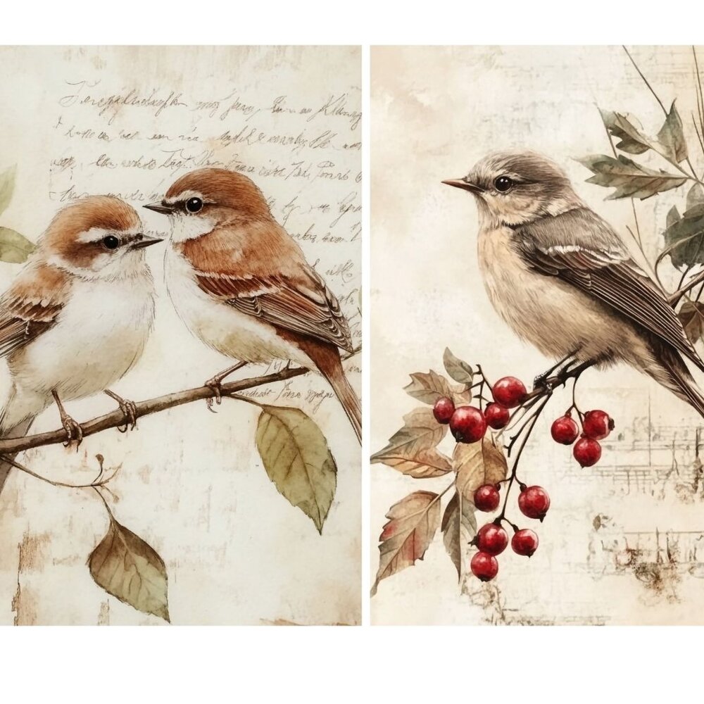 Junk journal Bird pages